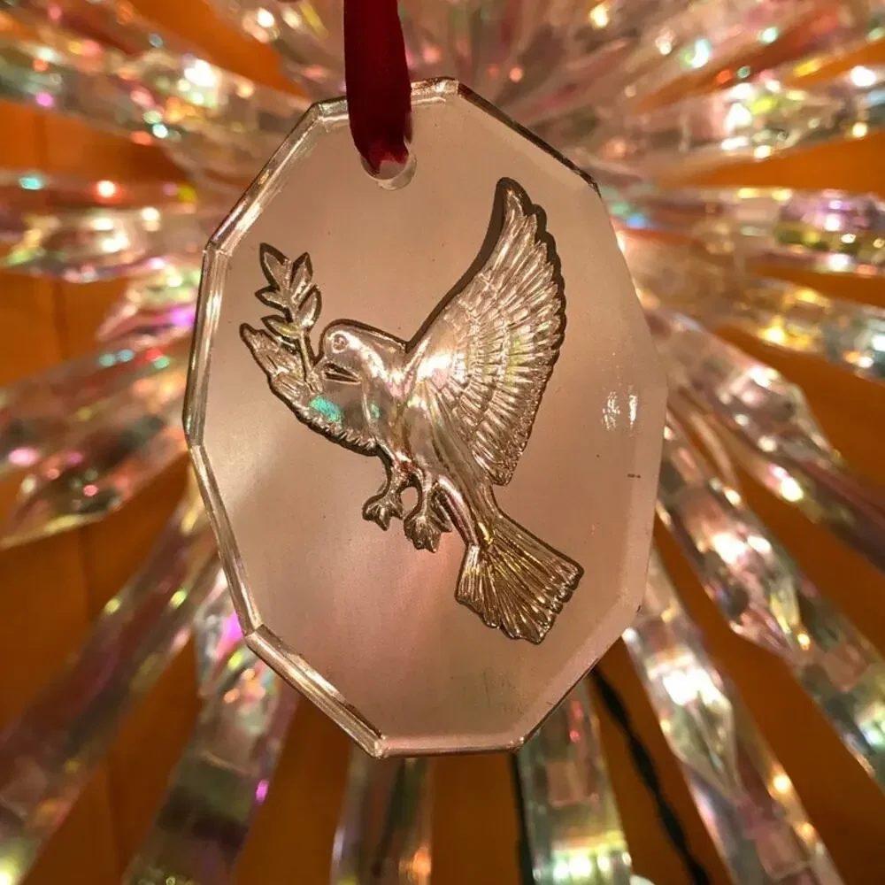 VTG Crystal Brands of Ireland Crystal Christmas Ornament - Dove of Peace
